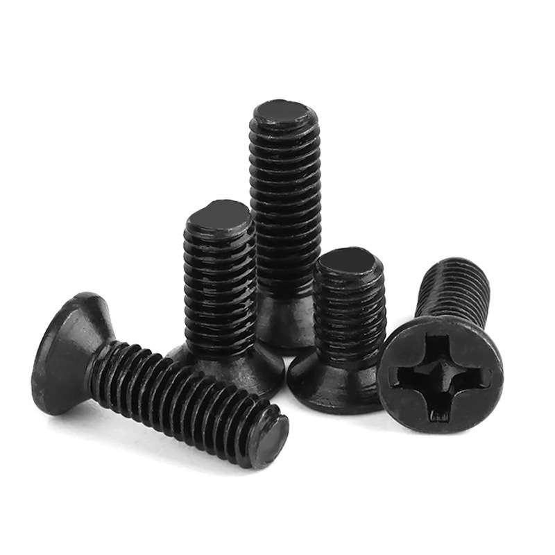 黑色304不锈钢十字平头螺丝镀黑锌沉头机螺钉螺栓 M2M2.5M3M4M5厘