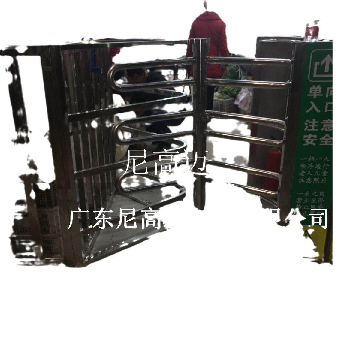拦栅式旋转单向门 半高手动单向三翼旋转闸 人行通道滚闸梳状门