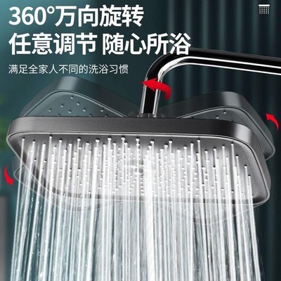 增压顶喷淋浴花j洒喷头大花洒淋雨莲E蓬头洗澡套装手持空气出水固