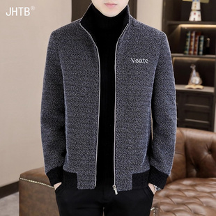 秋冬季短款金貂绒夹克男士加肥加大码加厚毛呢大衣潮流立领呢外套