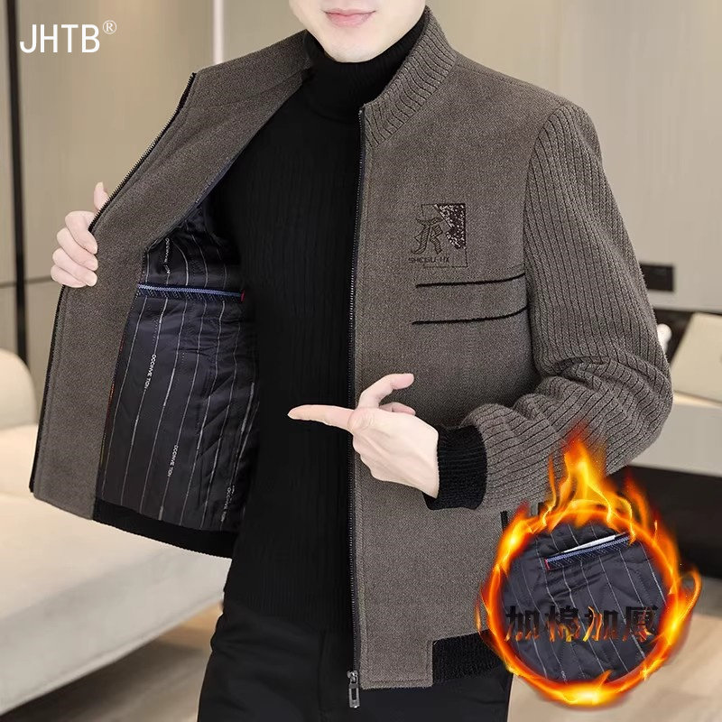 冬季金貂绒毛呢外套男2025新款