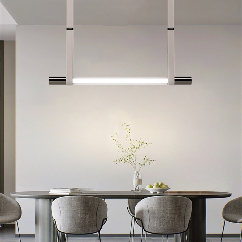 现代简约长条皮带吊灯意大利创意样板房客厅餐桌吧台办公玻璃灯具