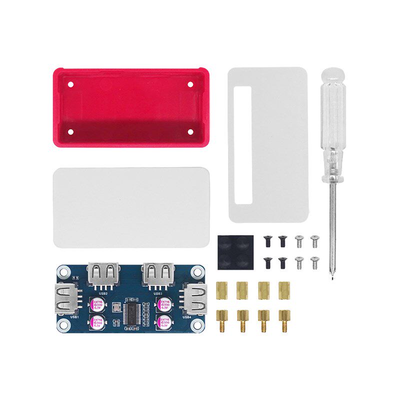 微雪 树莓派/PC适用 4路USB2.0扩展板 模块 HUB集线器 弹簧顶针式