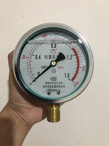 YN100抗震压力表防震压力表耐震耐振压力表1.6Mpa杭州东亚仪表
