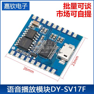 语音播放模块 IO触发 串口控制 USB下载flash 语音模块DY-SV17F