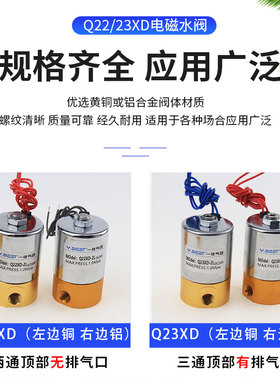 先导头全铜电磁阀Q23XD-2L Q22XD-2L 二位三通气阀 AC220v DC24v