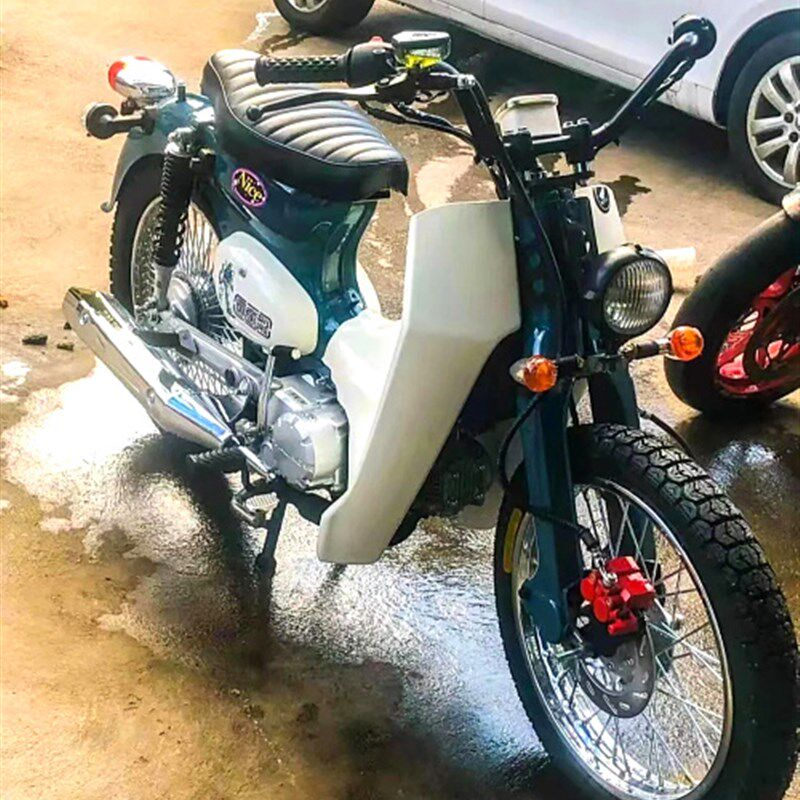 适用幼兽C50/70后碟刹加长铝合金平叉 嘉陵CoCo前碟刹 加宽后轮叉