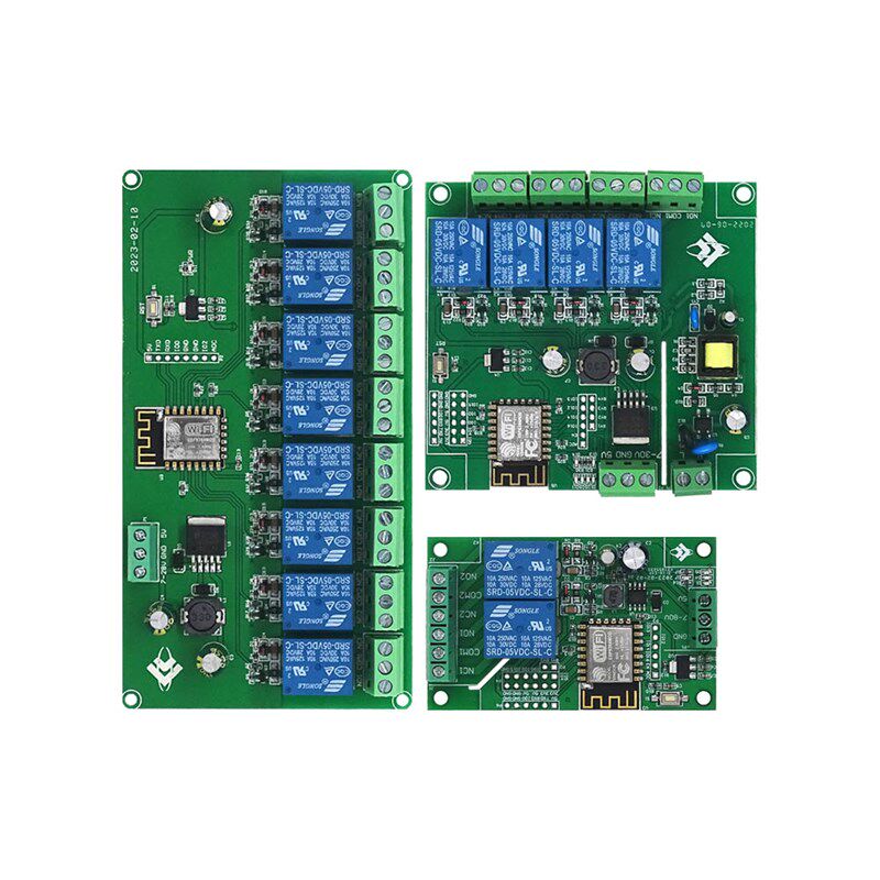5V/8-80V供电 ESP8266WIFI双路继电器模块ESP-12F开发板二次开发