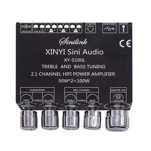 XY-S100L 2.1声道蓝牙音频功放板模块高低音调 重低音炮