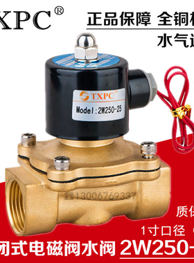TXPC 1寸常闭电磁阀2W250-25 AC220V DC24V DN25电磁阀水阀气阀