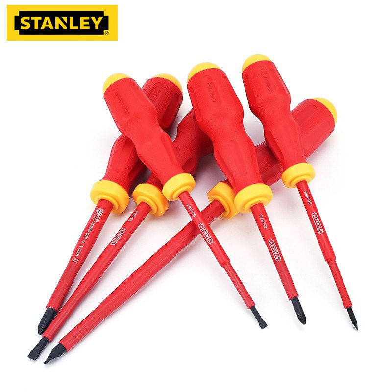 史丹利电工绝缘螺丝刀一字十字 螺丝批起子塑柄防滑单只装十字