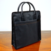 手提公文包竖款 帆布文件袋A4资料袋防水办公会议包定制内可放水杯