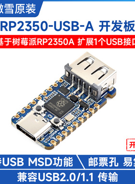 微雪 树莓派 RP2350迷你开发板 双核双架构处理器 USB Type A接口