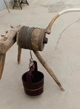 民俗老物件农耕文化旧农具风车木犁水车播种机村史馆展览怀旧摆件
