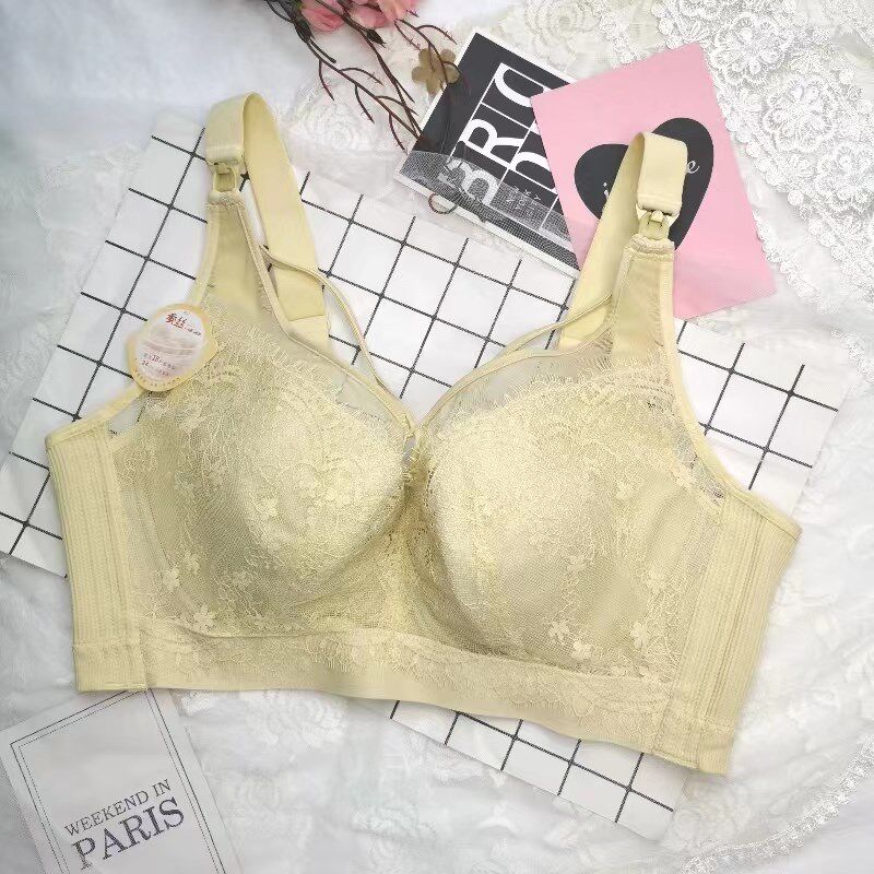 蚕丝大码内衣g哺乳文胸有钢圈软托全罩杯收副乳喂奶内衣显小聚拢