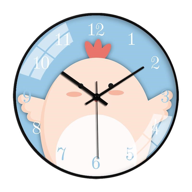 【12英寸30CM】现代简约时尚挂表卡通动物猫咪挂钟儿童房静音时钟