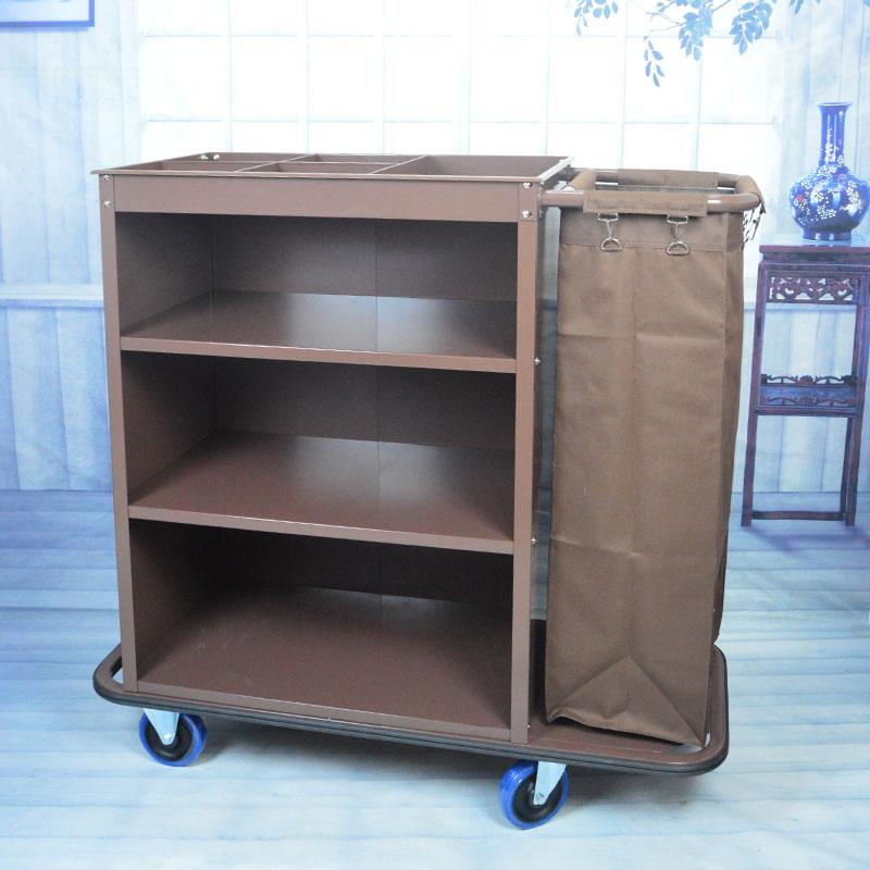 酒店布草车客房服务车清洁车房口车手推车宾馆工作车单边保洁推车