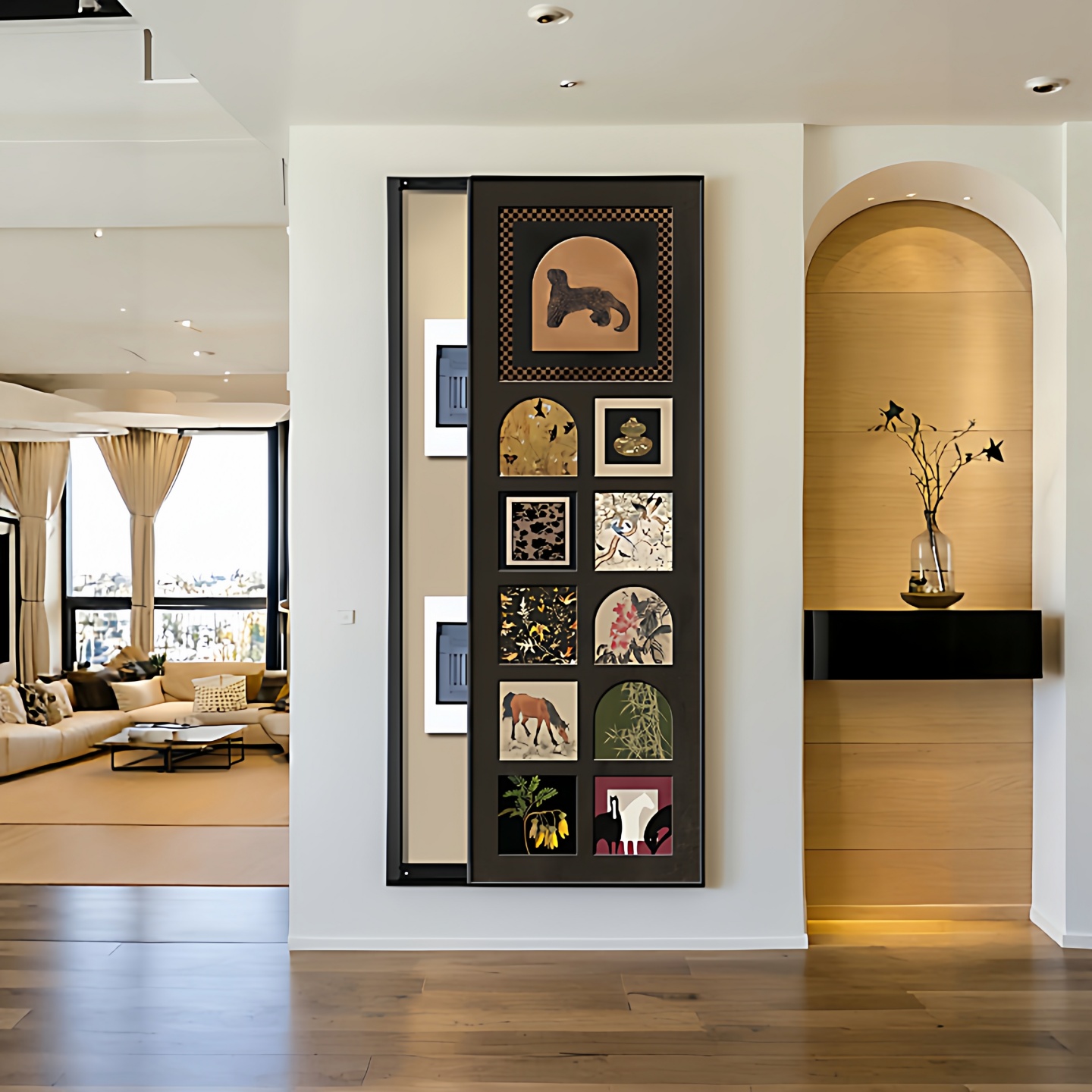 法式中古风电表箱装饰画大尺寸配电箱开关电闸盒遮挡强弱电箱挂画