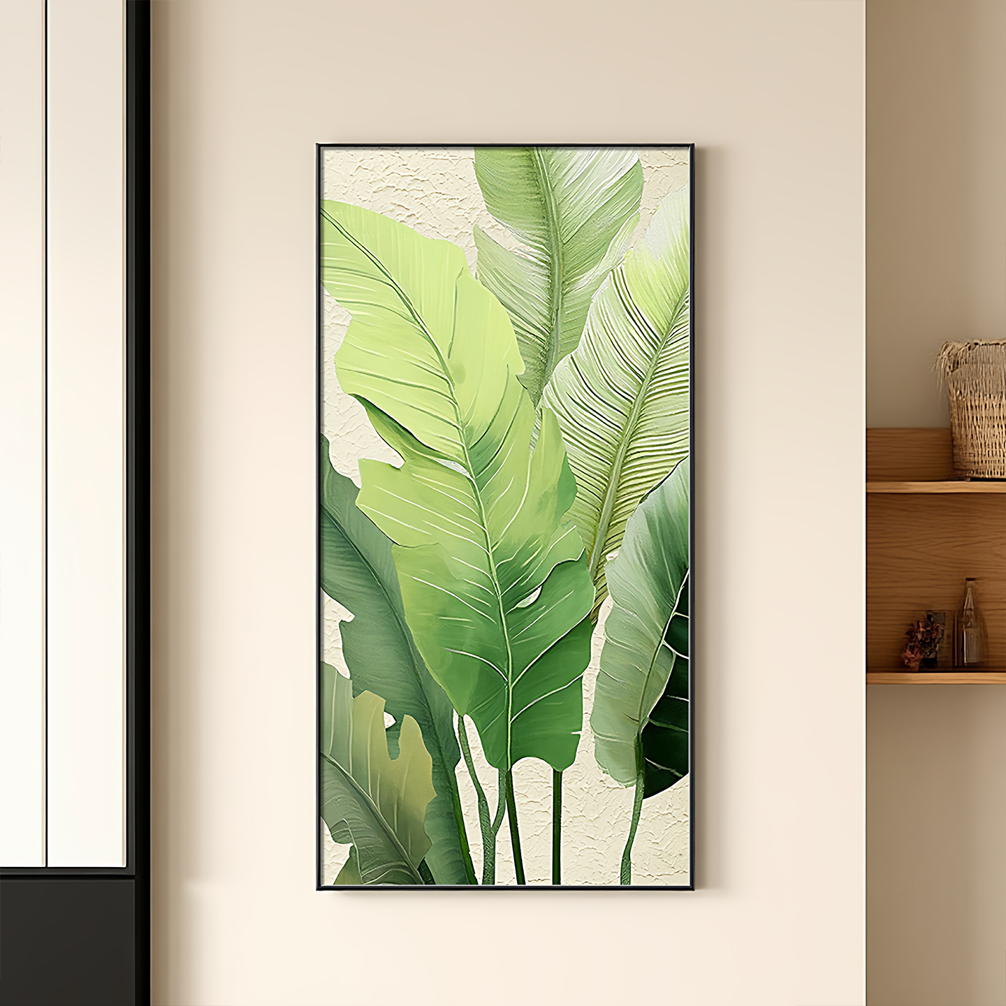 家大业大高级感入户玄关装饰画油画现代简约客厅走廊过道绿植挂画