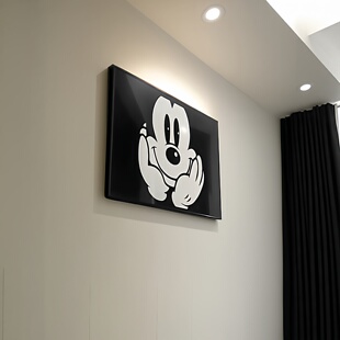 米奇电表箱装饰画2025新款免打孔餐厅配电箱电闸箱盒遮丑壁挂画