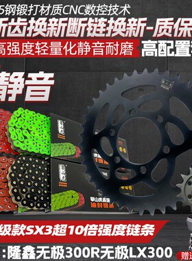 适用隆鑫无极300R/RR/CR6/无极300-6A牙盘升级SX310倍链条三件套