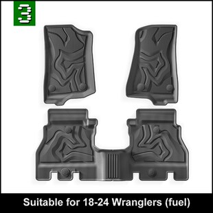 适用于18-24款吉普Wrangler牧马人汽车脚垫大包围TPE脚垫后备箱垫