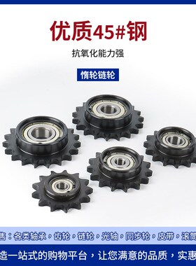 45钢08B链轮惰轮单边台带轴承替代STLA04C06B08B10A12A链条涨紧轮