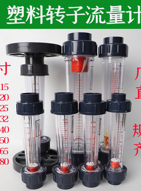 塑料转子浮子流量计管道式DN15/20/25/32/40/50/65液体水计量表