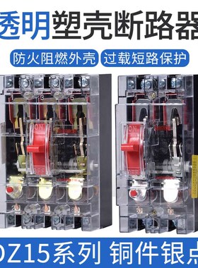 DZ15-100/390 40/290 63A透明空气开关2P 3P塑壳断路器 短路