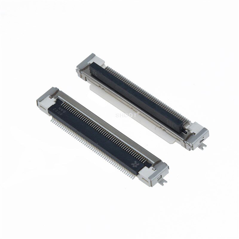 FPC连接器软排线插座ZIP 0.5间距 掀翻盖後接 LVDS 51p屏线头固定