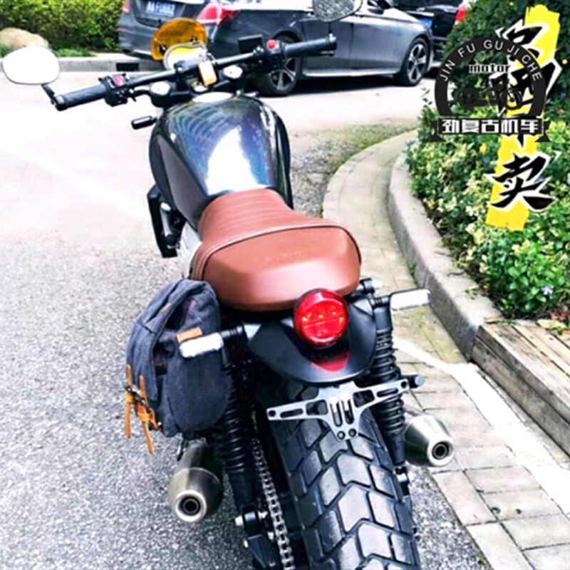 适用赛科龙RE3后牌照支架 宗申400机车短尾支架牌照灯 后挡泥直上