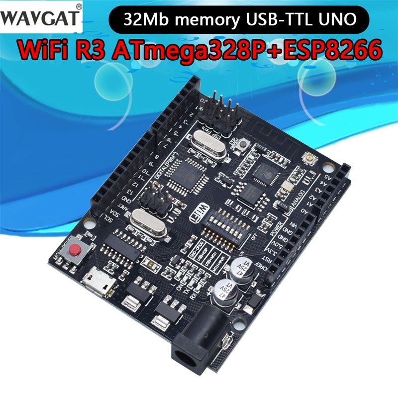WiFi R3 ATmega328P+ESP8266 (32Mb memory), USB-TTL UNO