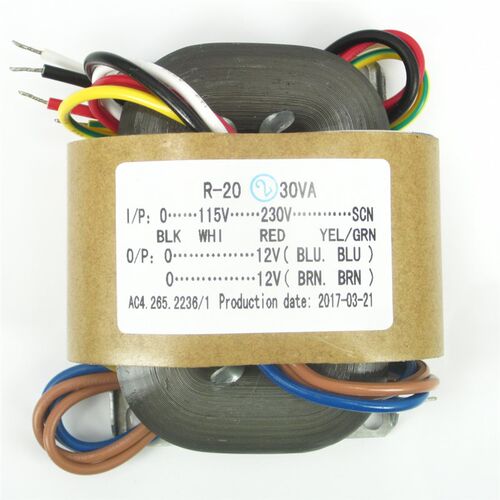 115-230V R型电源变压器 30W 12V2 R牛 音响变压器 铜线