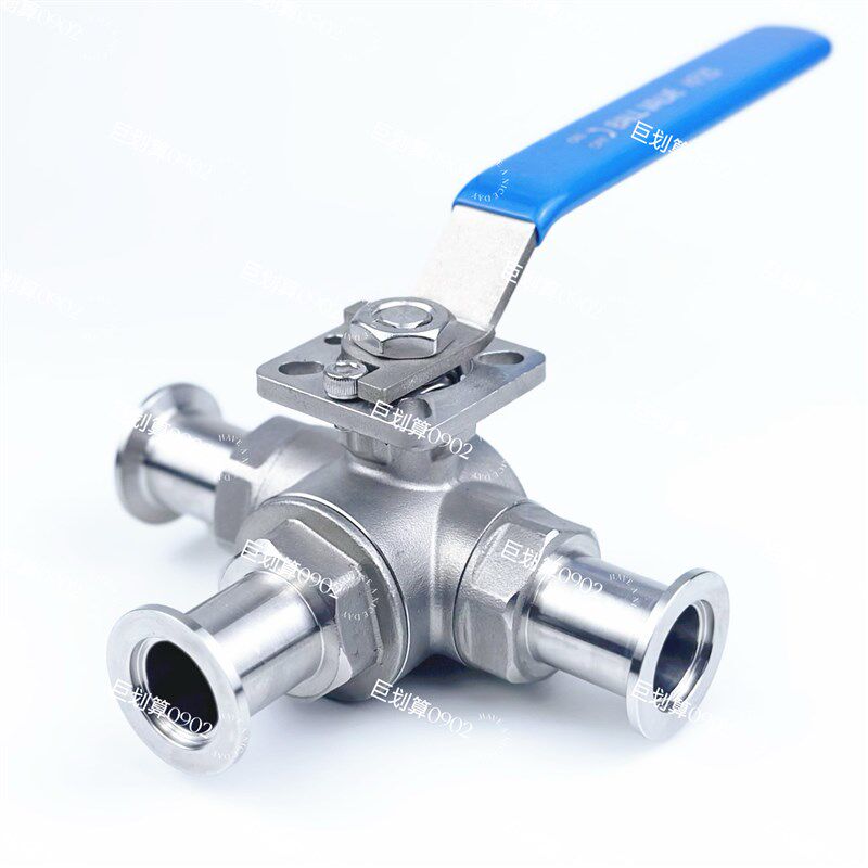 304手动快装真空三通球阀KF16-25-40-50 卡箍式球阀