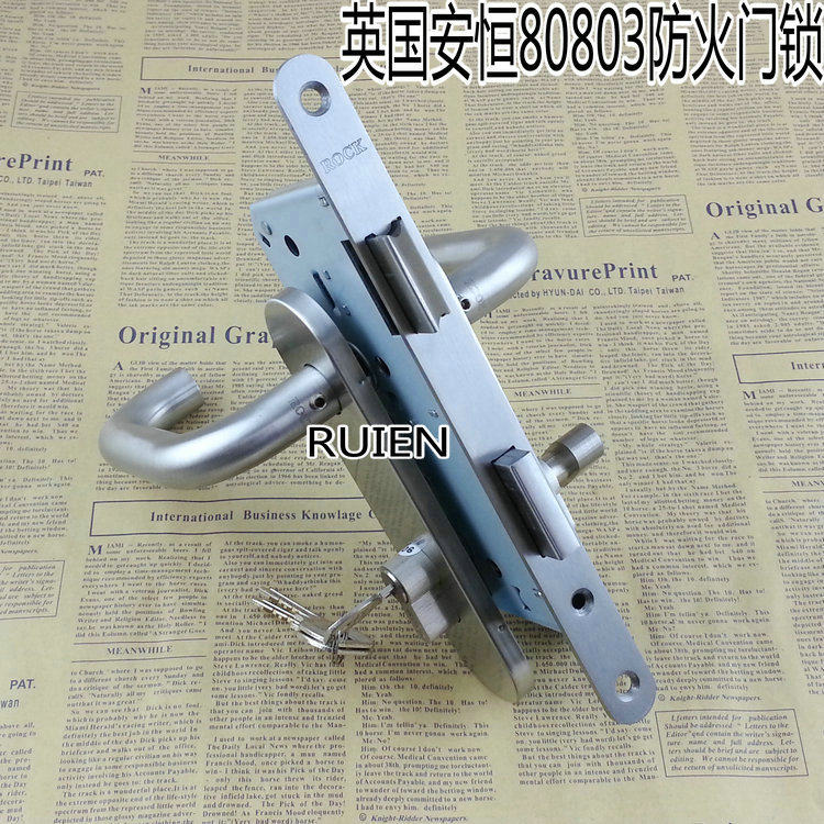 ROCK安恒80203室内房门锁304不锈钢防火锁 安恒60X72门锁卧室门锁