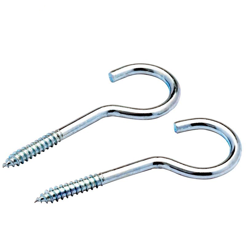 铁镀蓝锌问号钩开口羊眼圈 挂钩风钩 自攻螺丝钉 2#-14# 吊环灯钩