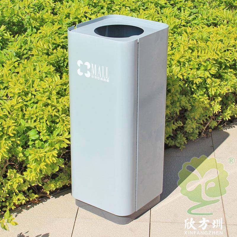 室内商用方形直投口喷粉不锈钢镀锌板垃圾桶立式金属果皮箱单筒,基础建材,不锈钢垃圾桶,淘宝优惠券,粉丝福利购,淘宝优惠卷
