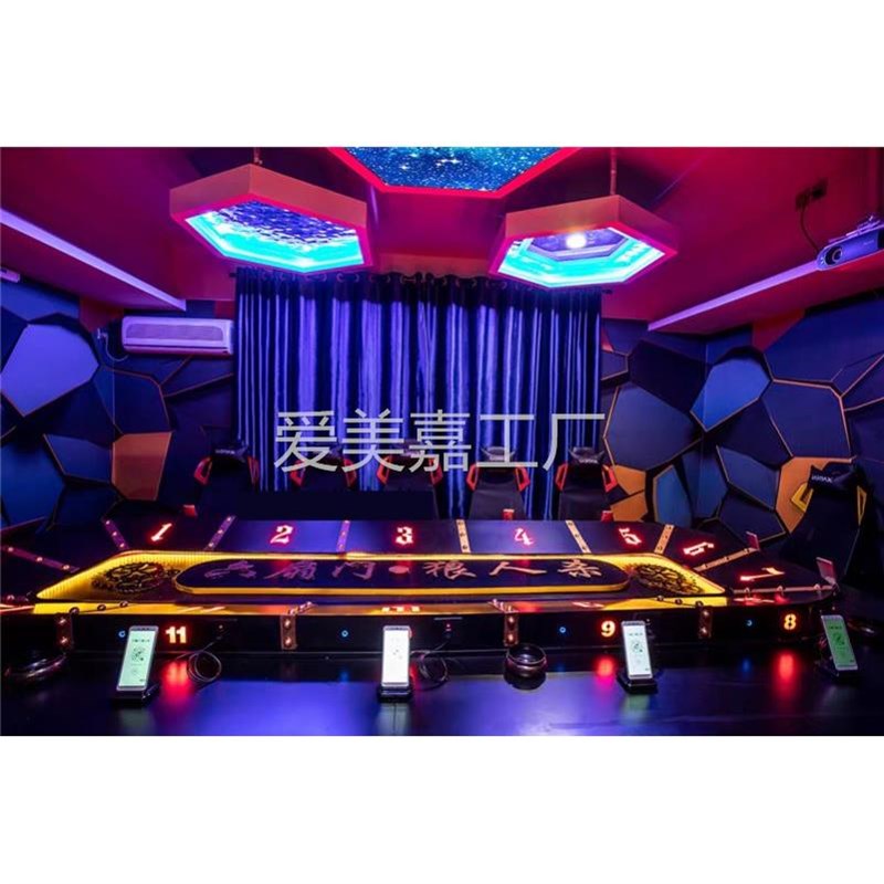 现货剧本杀狼人杀桌子定制智能复古卡牌钟楼个性会议桌欢乐专用桌