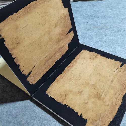 质量国展册页纯手工加厚卡纸空白汉简残片做旧折页端半生熟甲骨文