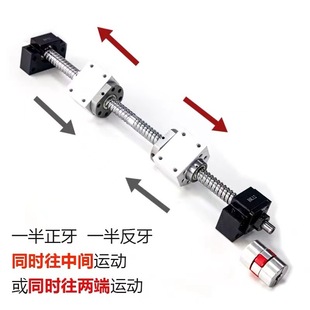 正反牙双向滚珠丝杆左右旋丝杠螺母套装 1605手摇升降2005直线模组