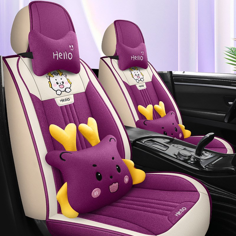 东风日产骊威骐达阳光西玛颐达亚麻亚麻汽车坐垫四季适用全包座套