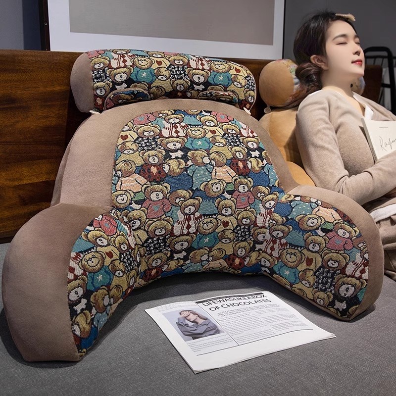 复古风床头靠垫软包护腰靠枕大靠背沙发抱枕床上看书枕宿舍学生夏