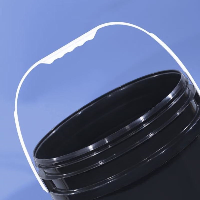 苏彩18L黑色加厚pp材质密封圆桶带盖拌料桶手提防水涂料塑料桶