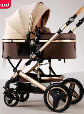 /belecoo高景观婴儿推车新生儿可坐可躺折叠避震双向宝宝车