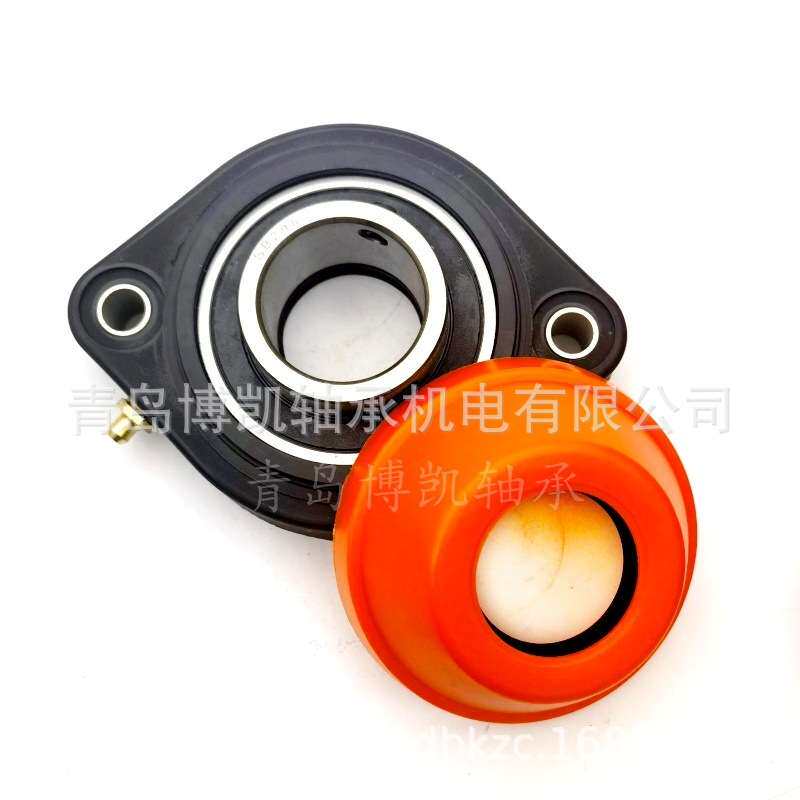 啤酒罐装机轴承菱形塑料尼龙座FL208内径40mm带盖子防尘防水