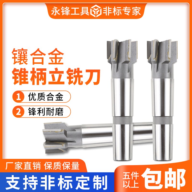 永锋焊接直柄键槽铣刀成型刀镶硬质合金铣刀直刃焊接刀2刃4刃钨钢