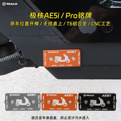 YSALG适用极核AE5i铭牌遮挡盖改装AE5iPRO电轻摩侧板装饰护盖配件