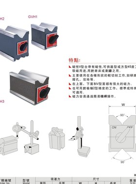 台湾精展V型块54030-10磁性V型台GVH1