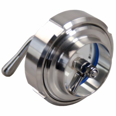 不锈钢卫生级活接带刷视镜镜面圆螺纹焊接式雨刷玻璃视镜管道视窗