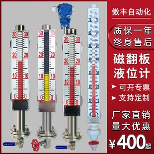304不锈钢防爆磁翻板液位计带远传变送器磁性报警开关PP水位显示
